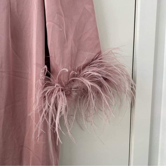 NWOT De La Vali Tupelo Satin Midi Dress Pink 4 - Picture 11 of 16